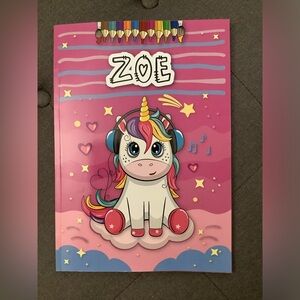 Zoe: Personalized name Coloring Book for Zoe brand new unicorn theme